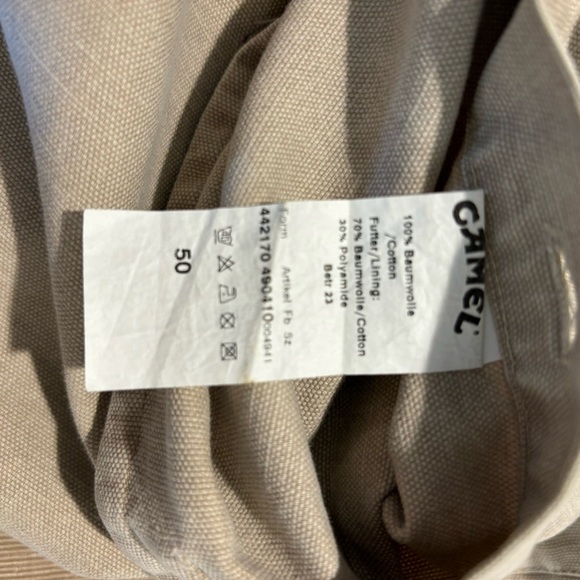 CAMEL COLLECTION Sz 50 Blazer Partially Lined Shoulder Pads Patch Pockets - Picture 11 of 12